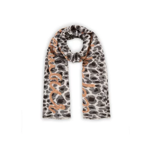 Codello Premium Schal aus Wollmischung mit Lepardenmotiv