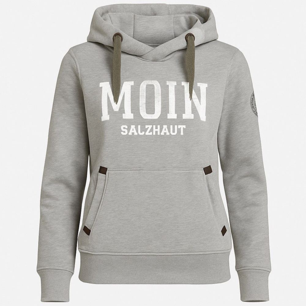 Salzhaut Hoodie Sünn mit Aufdruck MOIN Farbe Grey