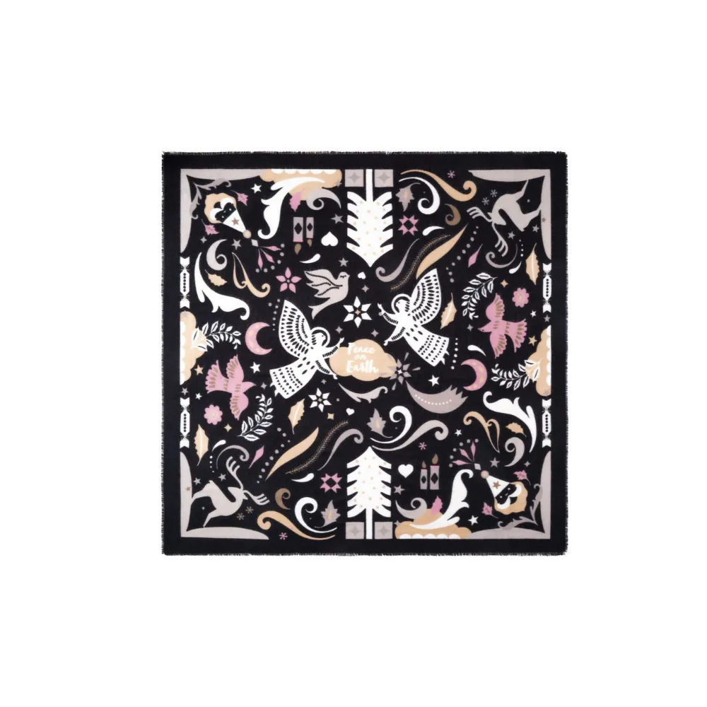 Codello Tuch mit Weihnachtlichen Motiven Farbe Schwarz