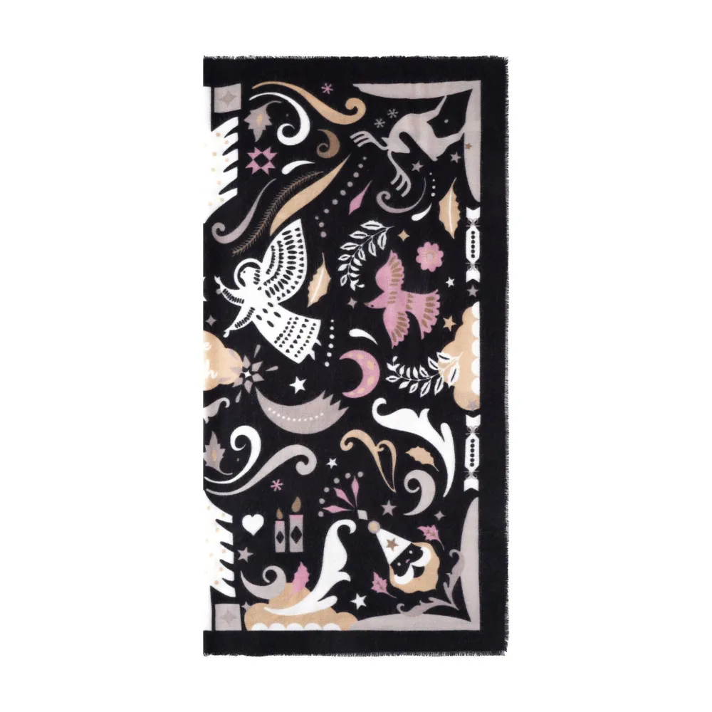 Codello Tuch mit Weihnachtlichen Motiven Farbe Schwarz – Bild 3