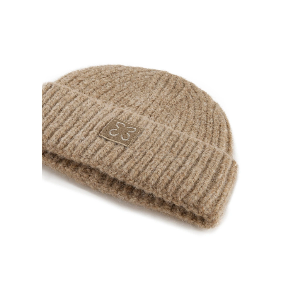 Codello Mütze mit Monogramm-Patch Farbe Beige – Bild 3
