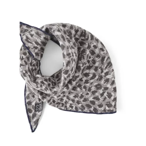 Codello Dreieckstuch mit gestricktem Fellmuster Farbe Grey