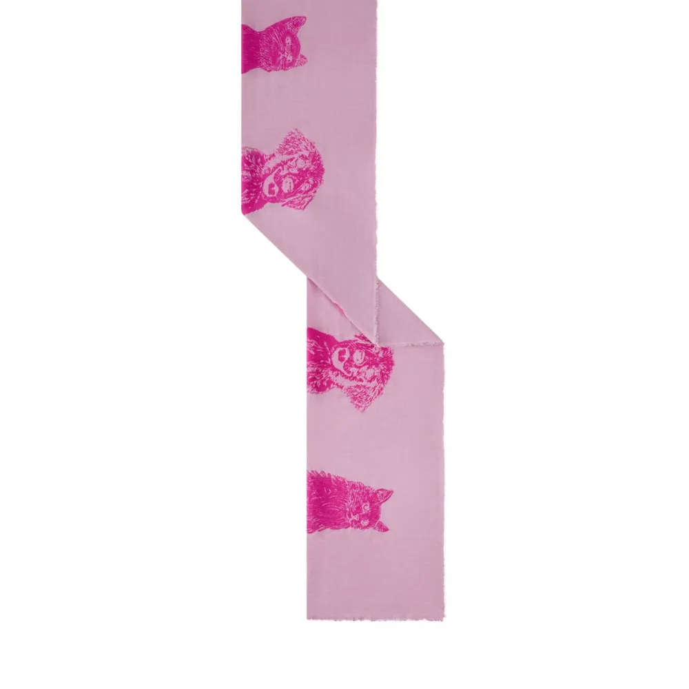 Codello Jaquard-Schal Mix Cat and Dog Farbe Rosa