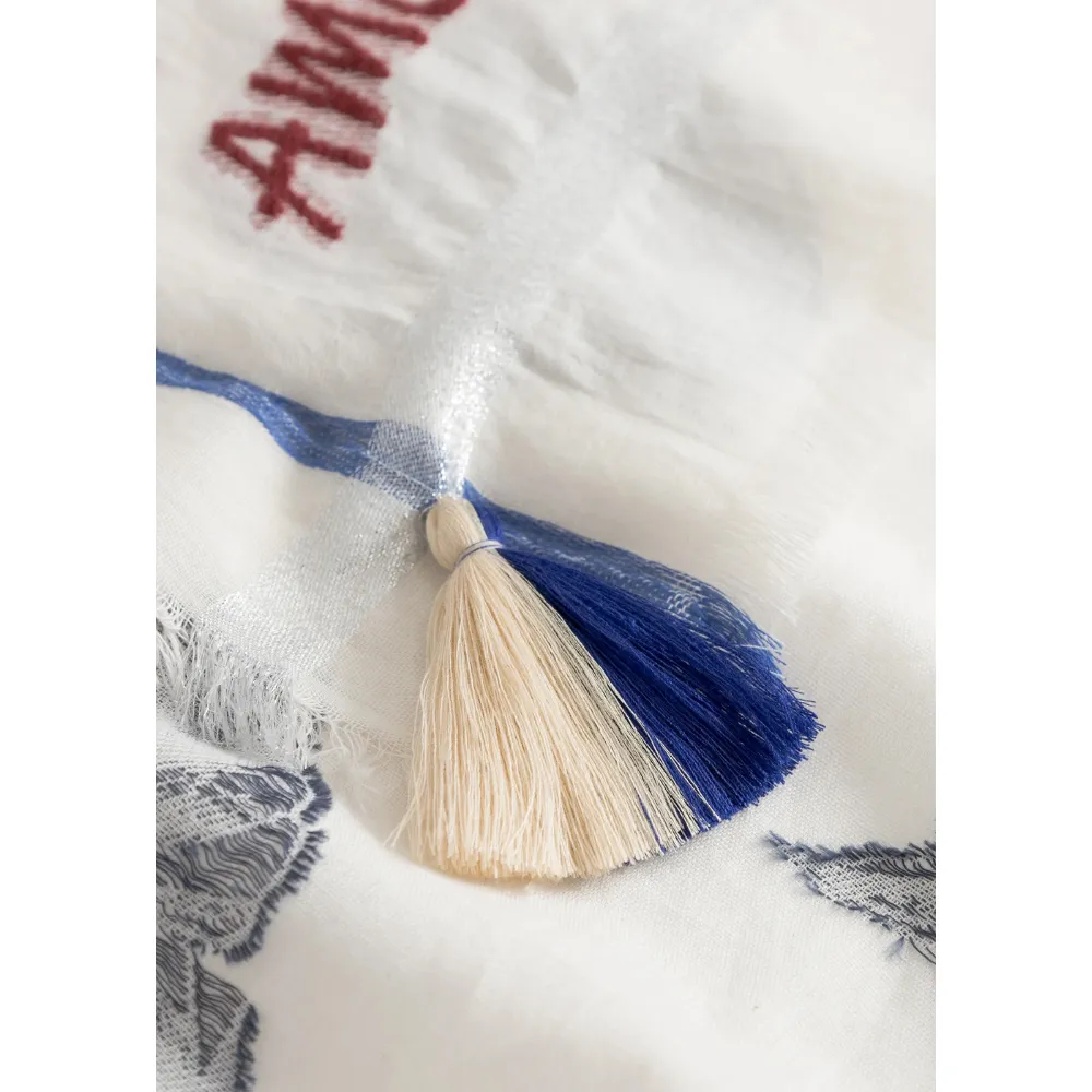 Codello Jaquard Tuch mit Blumenmuster Farbe Weiß – Bild 7