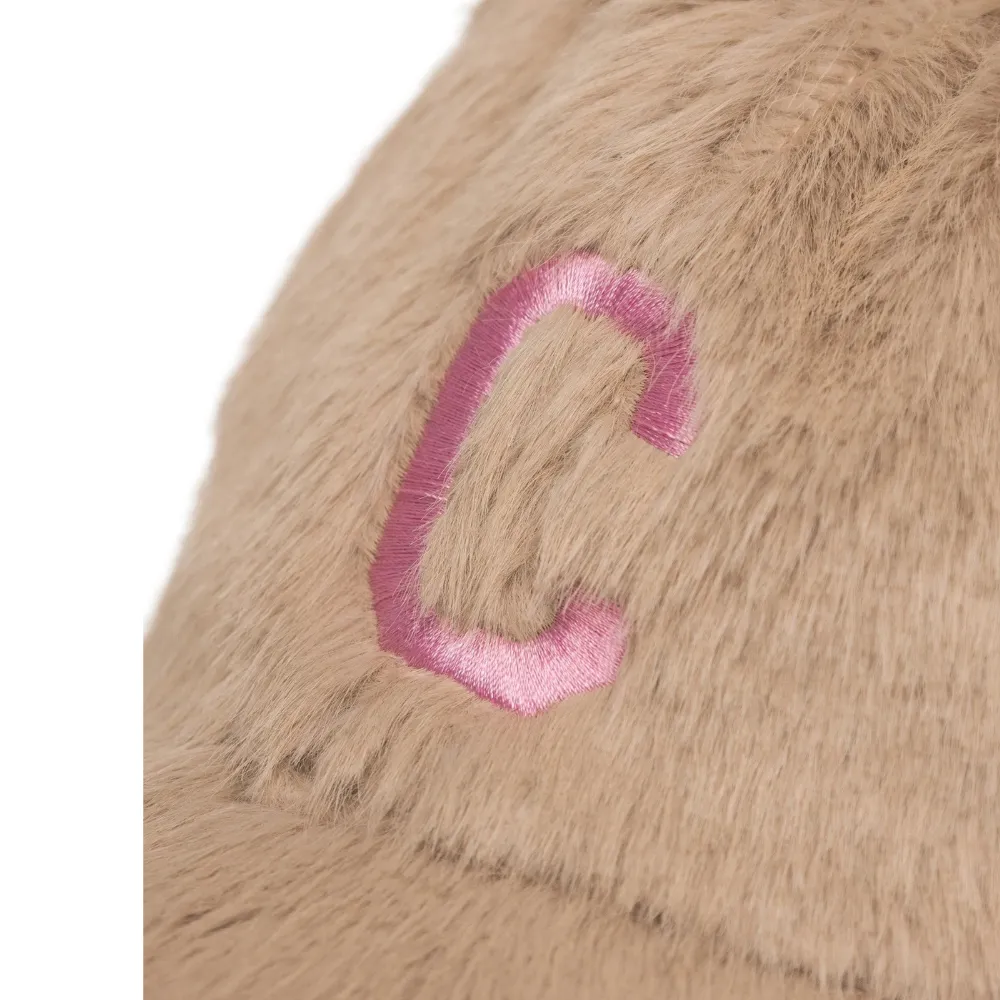 Codello Cap aus Teddyplüsch mit C-Patch Farbe beige – Bild 2