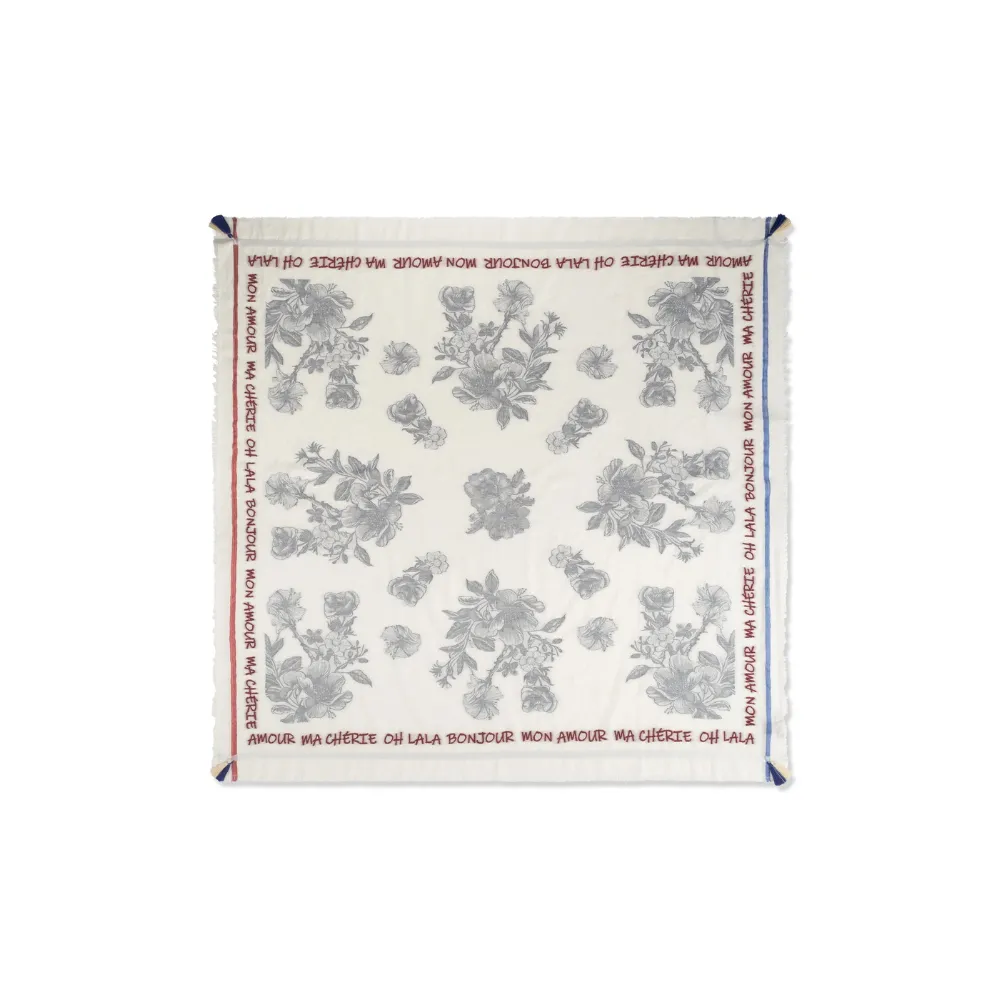 Codello Jaquard Tuch mit Blumenmuster Farbe Weiß – Bild 6