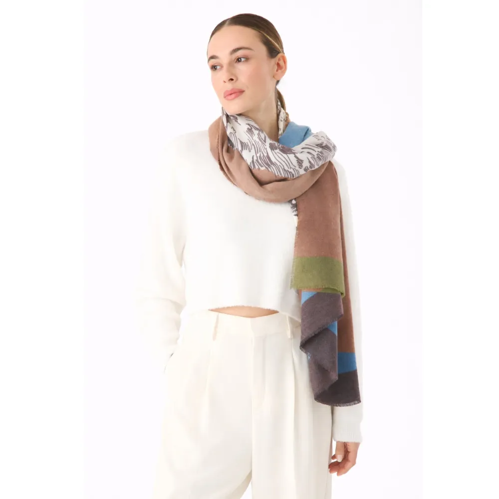 Codello Schal mit Hundeprint Farbe Blau