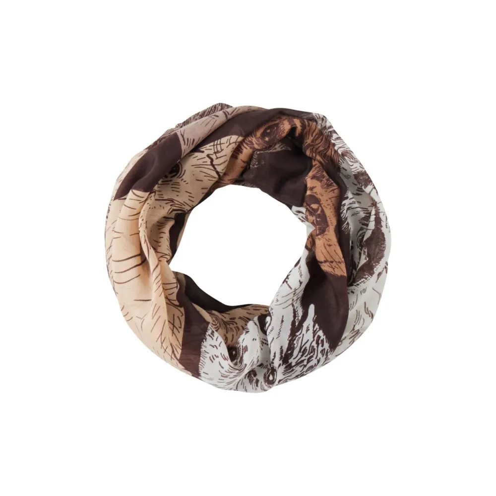Codello Loop Schal mit Hunde- und Katzenprint Farbe Braun