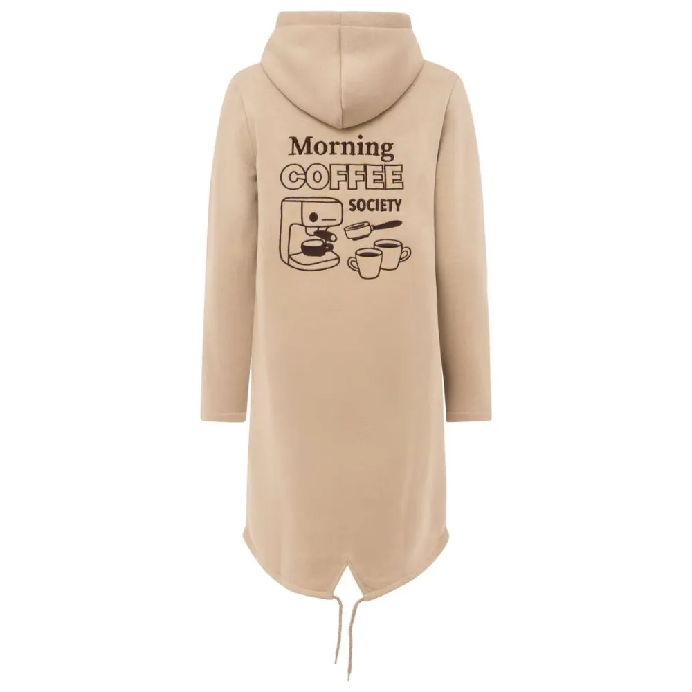 Zwillingsherz Hoodiemantel Morning Coffee Farbe Taupe
