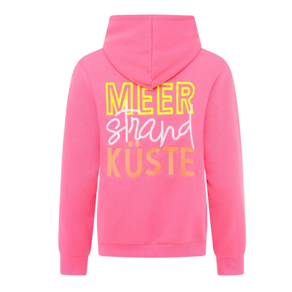 Zwillingsherz Hoodie Glücklich am Meer Farbe Pink – Bild 2