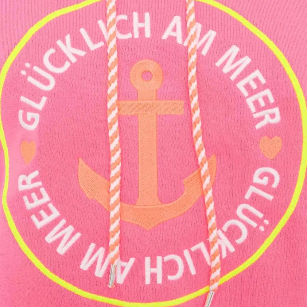 Zwillingsherz Hoodie Glücklich am Meer Farbe Pink – Bild 3