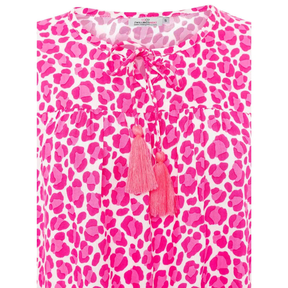 Zwillingsherz Bluse Classic Leo Farbe pink – Bild 4