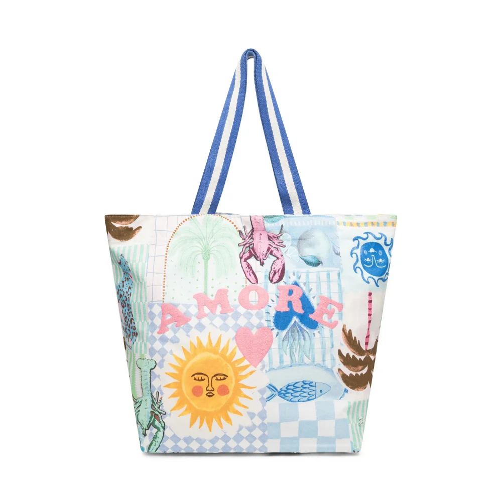 Codello Shopper aus Canvas mit Mustermix und Amore-Stickerei – Bild 3