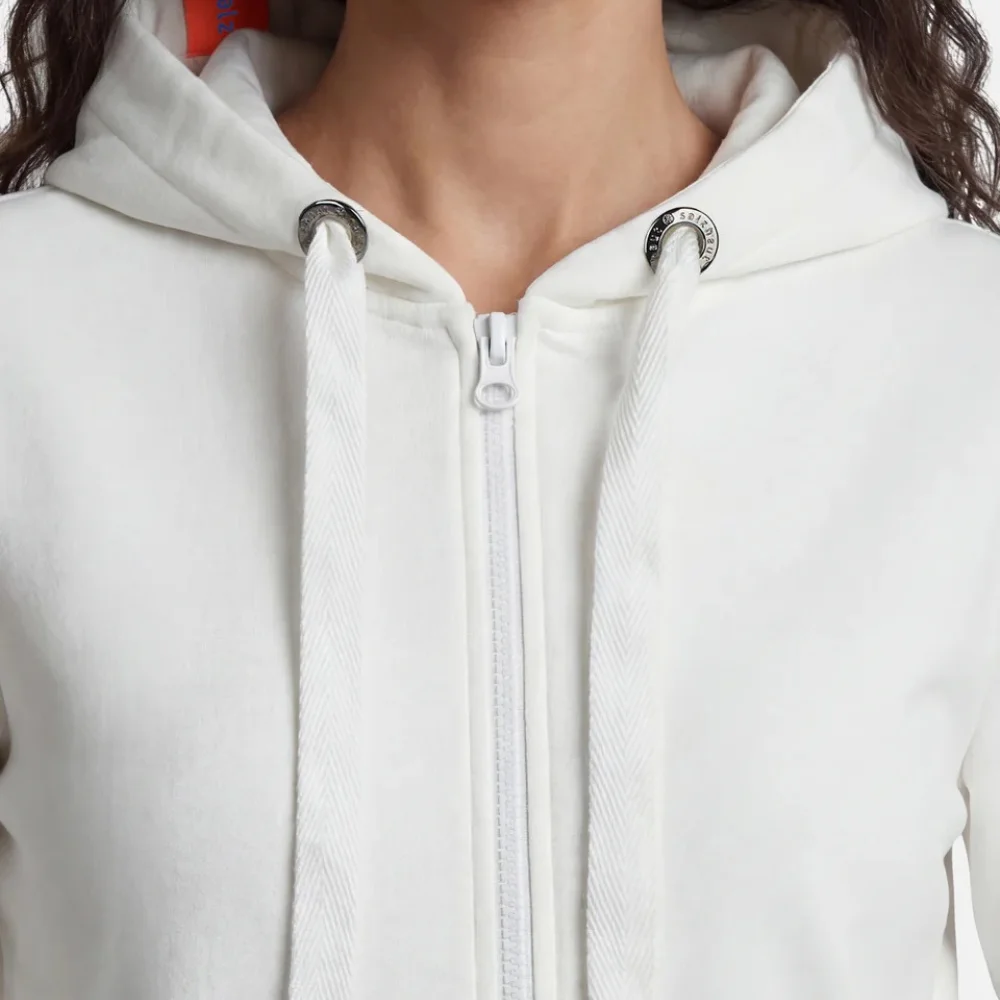 Salzhaut Damen Kapuzensweatjacke Appelsnut Offwhite – Hoodie Jacke mit Rückenprint SALE – Bild 8