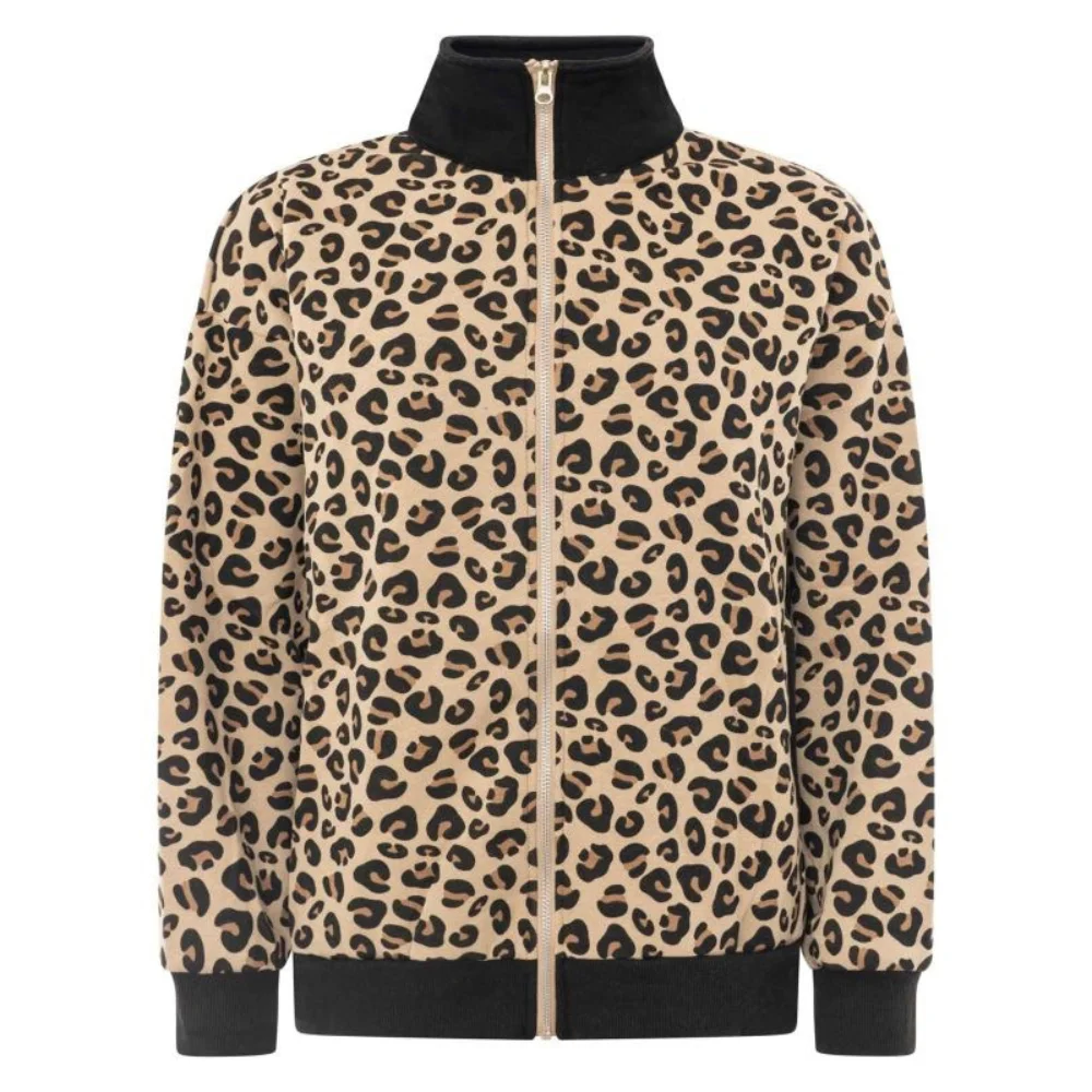 Zwillingsherz Damen Leo Sweatjacke mit Animalprint