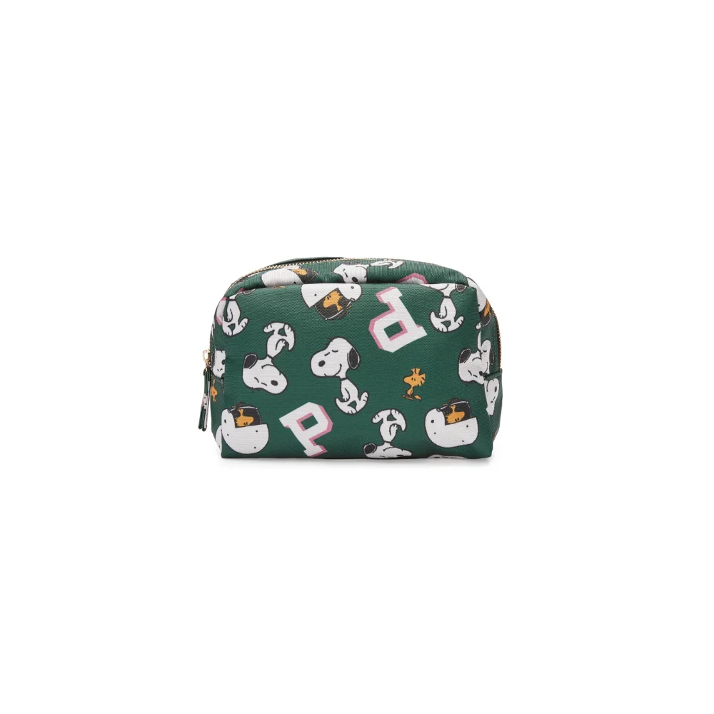Codello Peanuts™ Kosmetiktasche mit Allover-Print – Snoopy & Woodstock – Grün – Bild 7