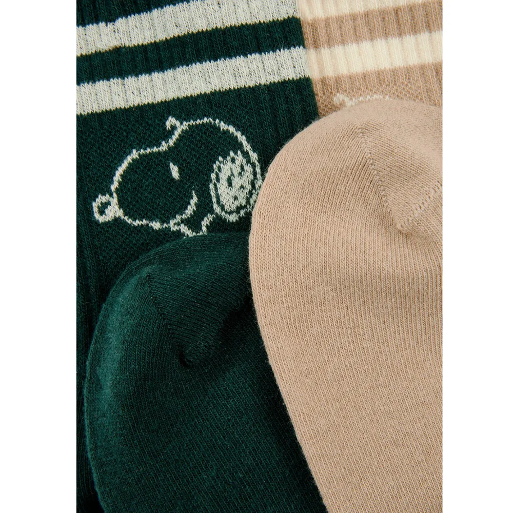 PEANUTS™ 2 Paar Jacquard Socken aus Baumwoll-Mix mit Snoopy-Motiv – Bild 5