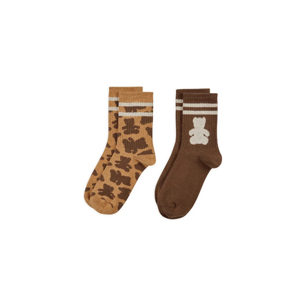 Codello 2 Paar Jaquard Socken aus Baumwollmix mit Teddymotiv